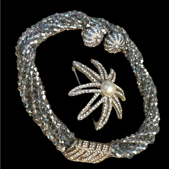 Ciner Vintage 1955 18k Gold Plated Swarovski Crystal Necklace& Earrings Signed - Picture 5 of 6